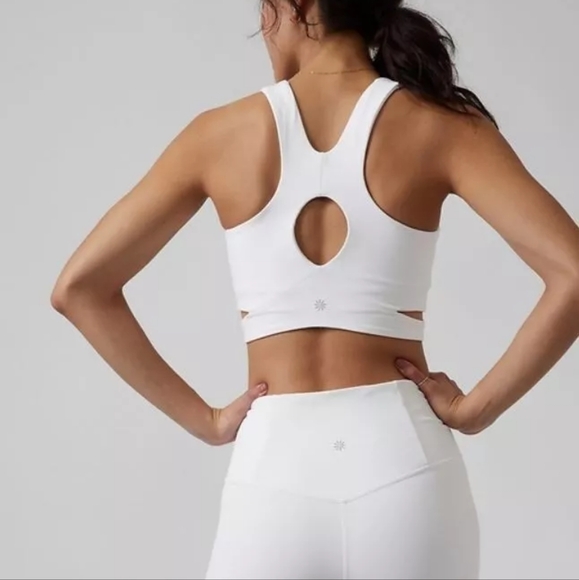 Athleta Keyhole Low Impact Bra White Large - Picture 2 of 7